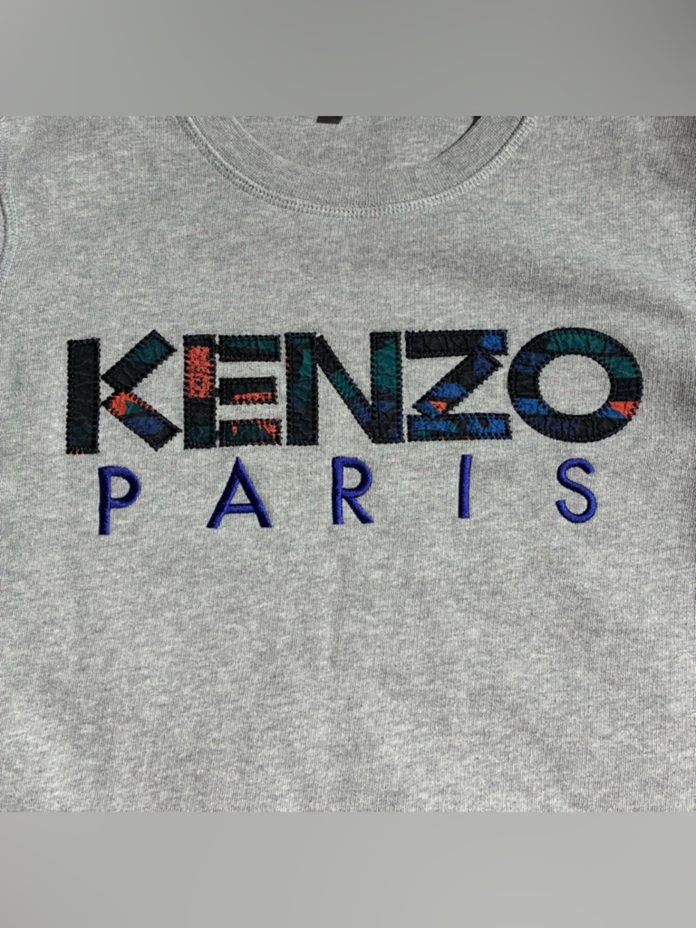 KENZO Cotton Crewneck Sweater Gray - Picture 3 of 6